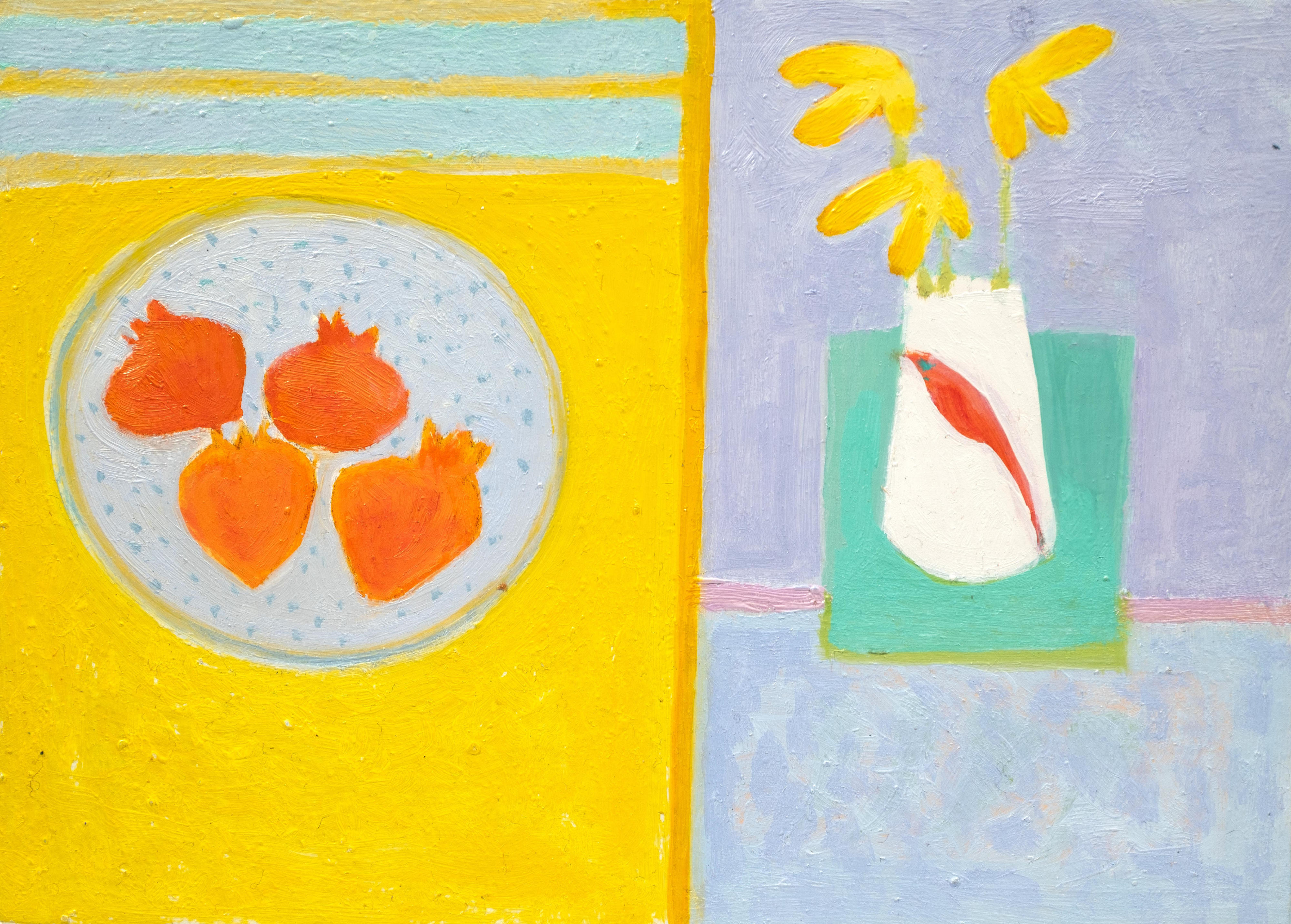 Pomegranates and Bird Vase