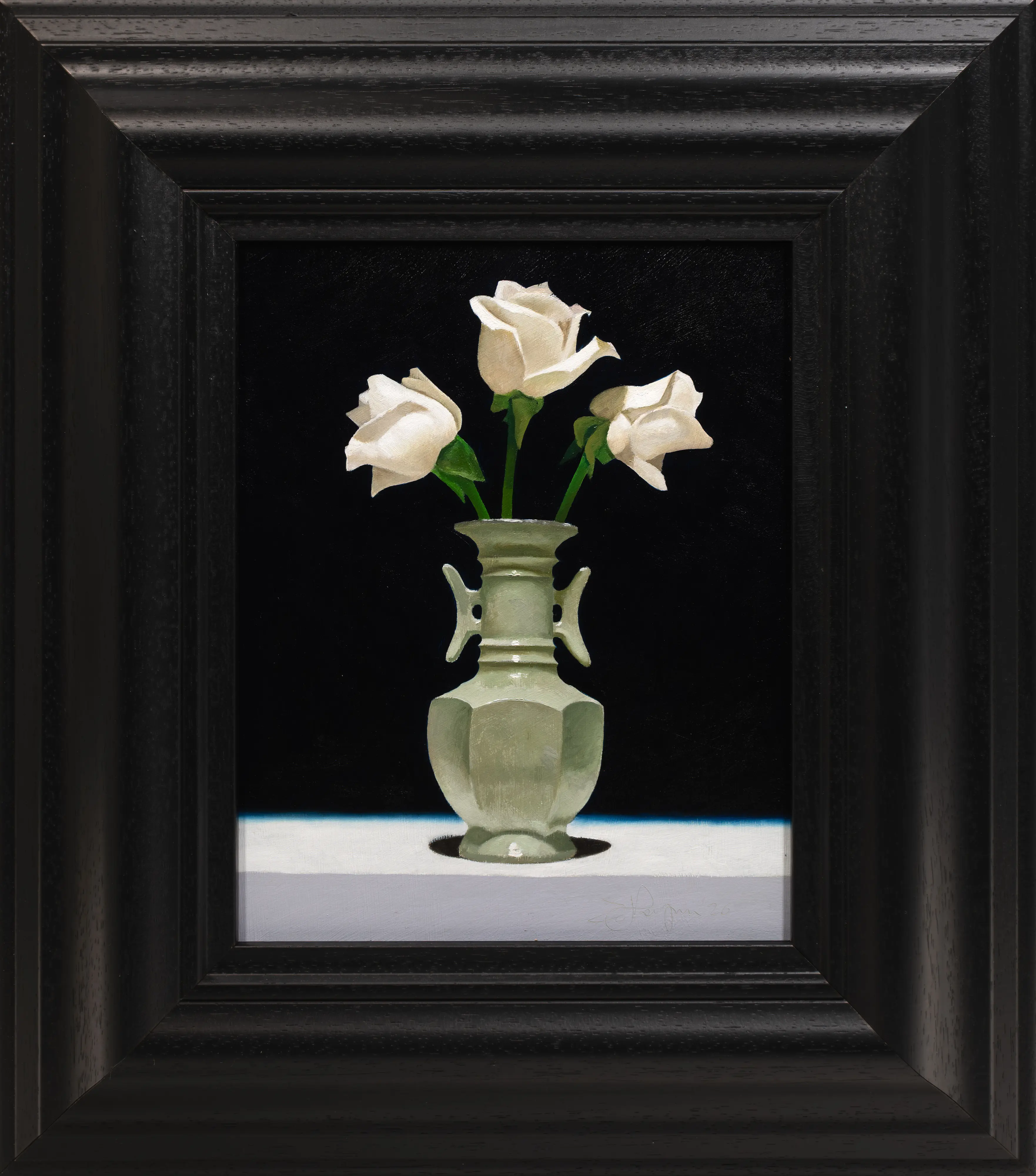 Roses in a Chinese Celadon Vase