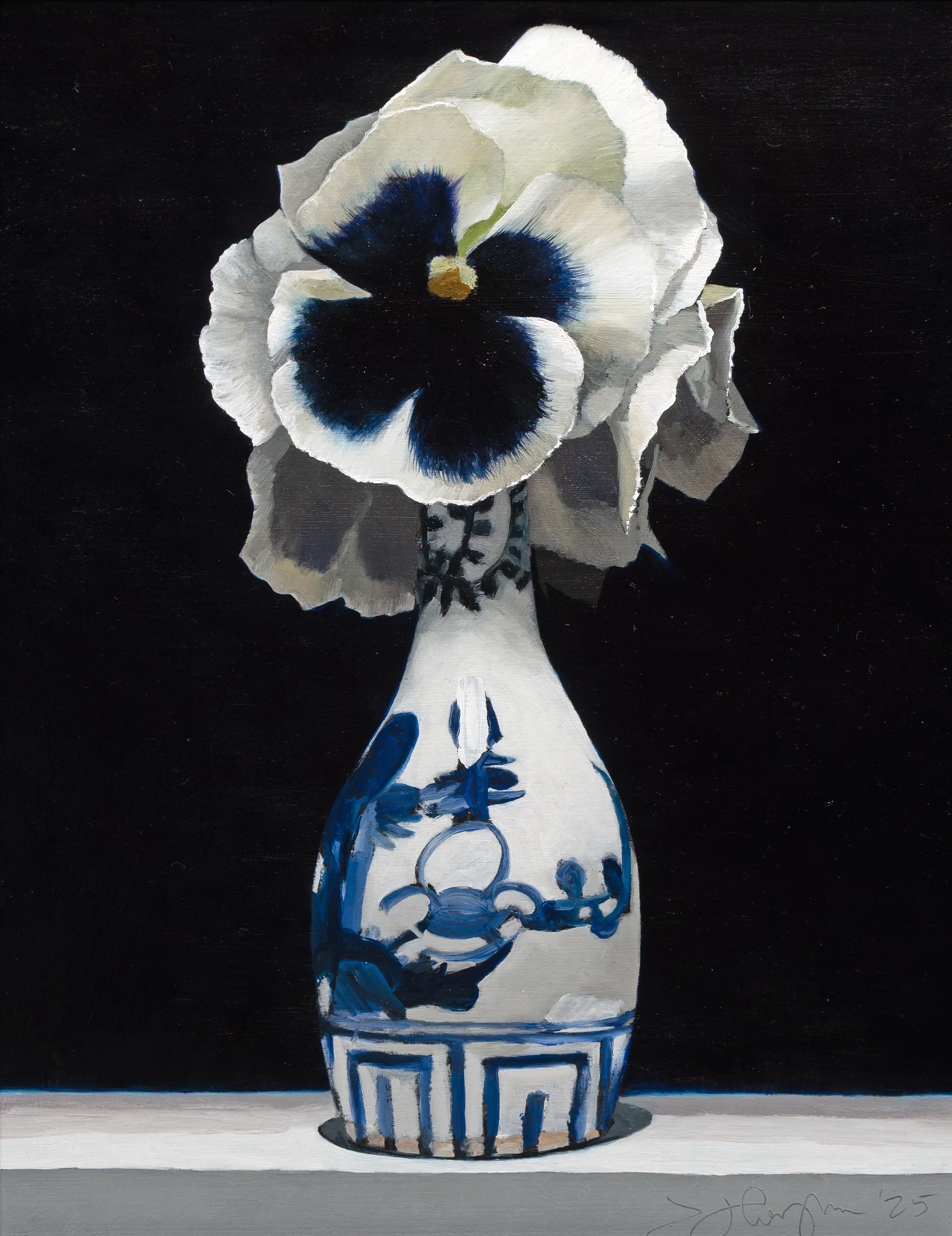 Pansies in a Chinese Vase