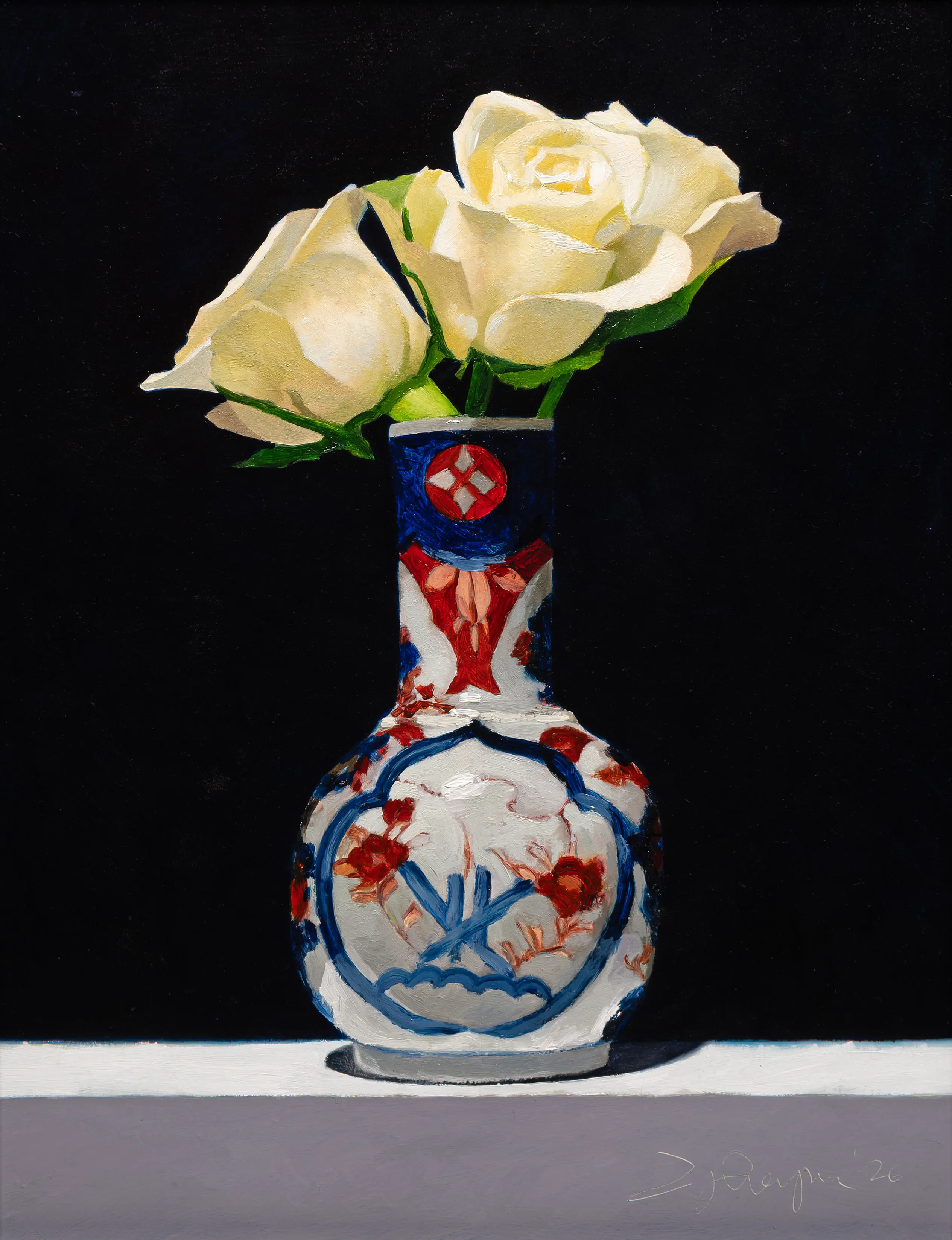 Roses in a Japanese Imari Vase