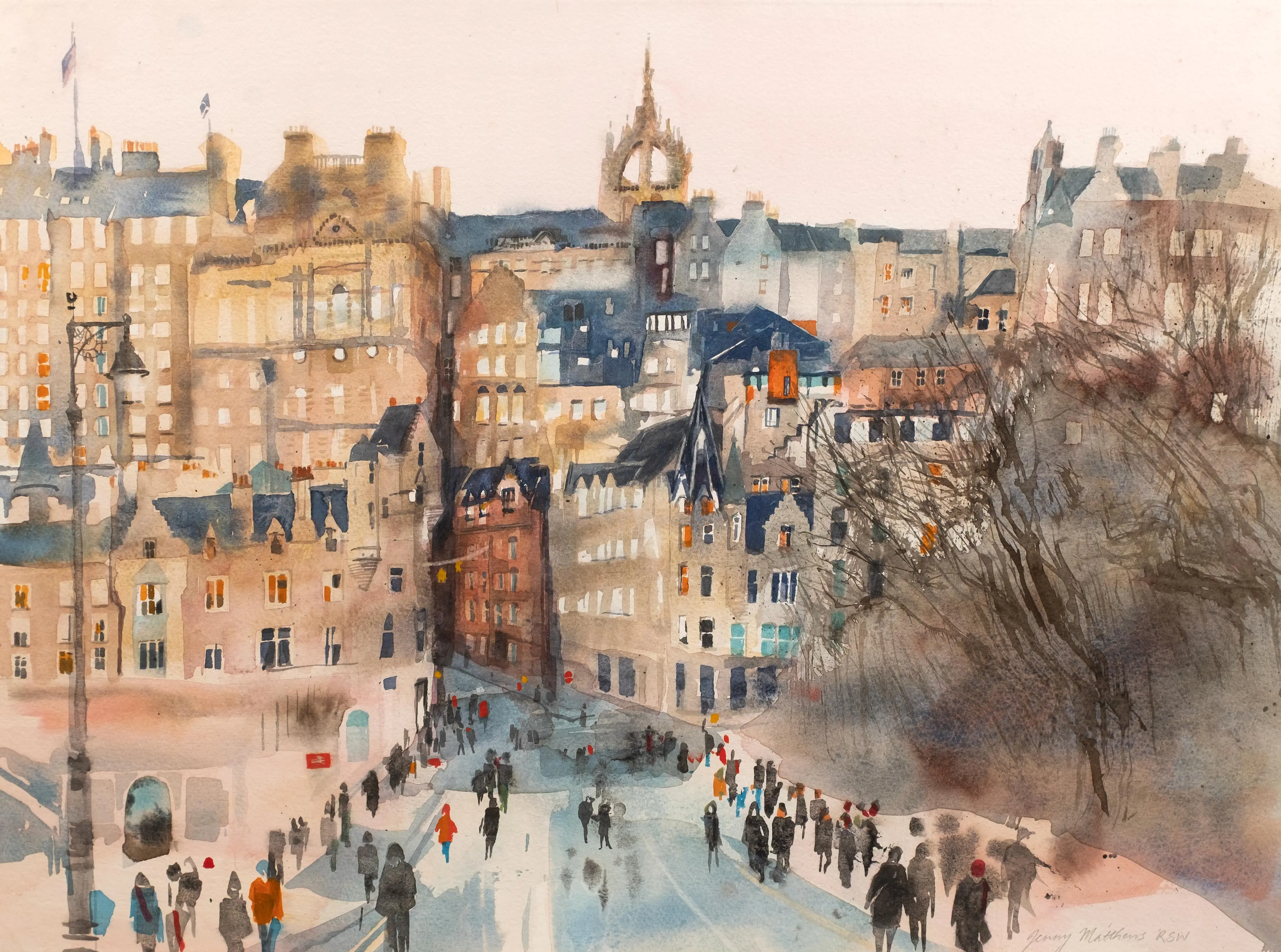 Bustle on Waverley Bridge, Edinburgh
