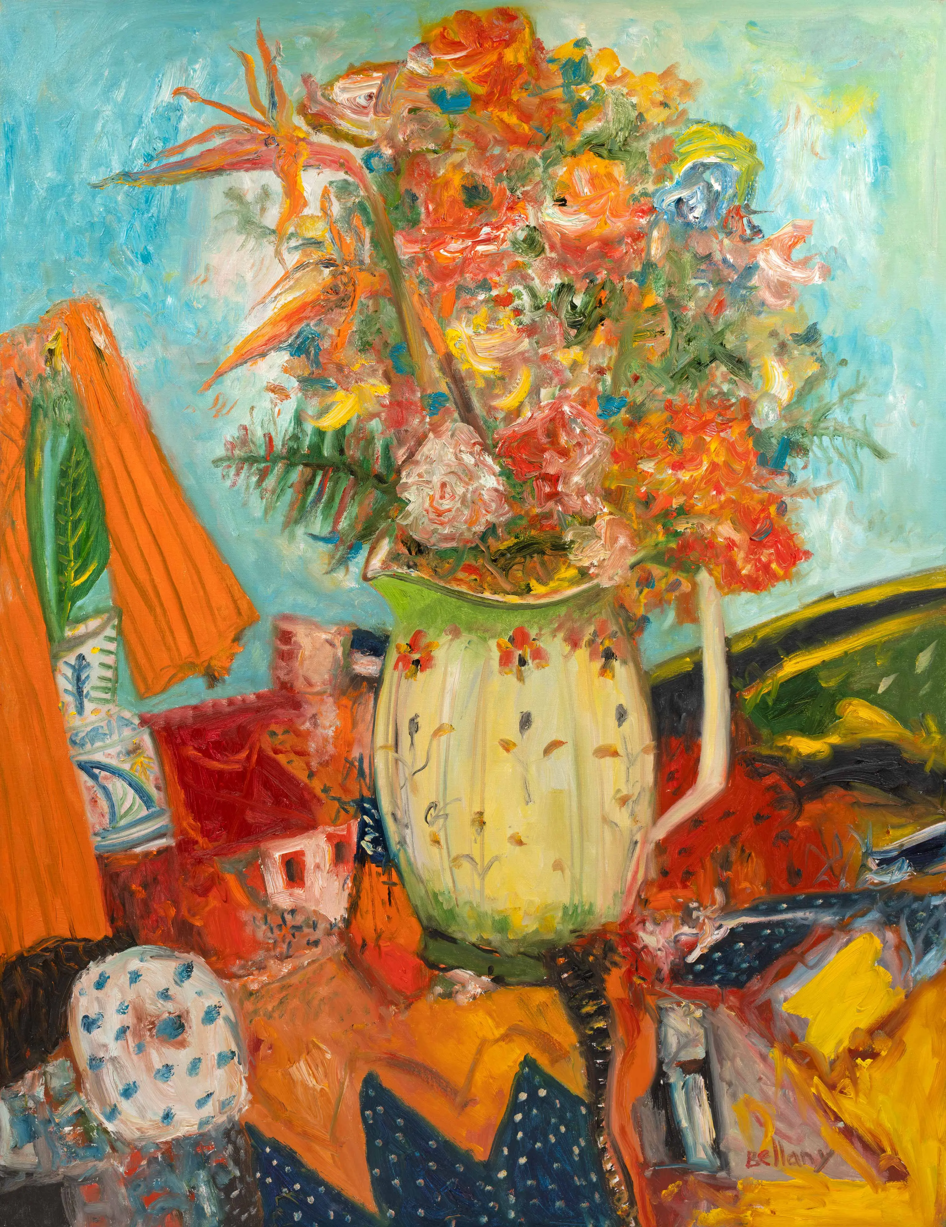 Bouquet in a Floral Jug
